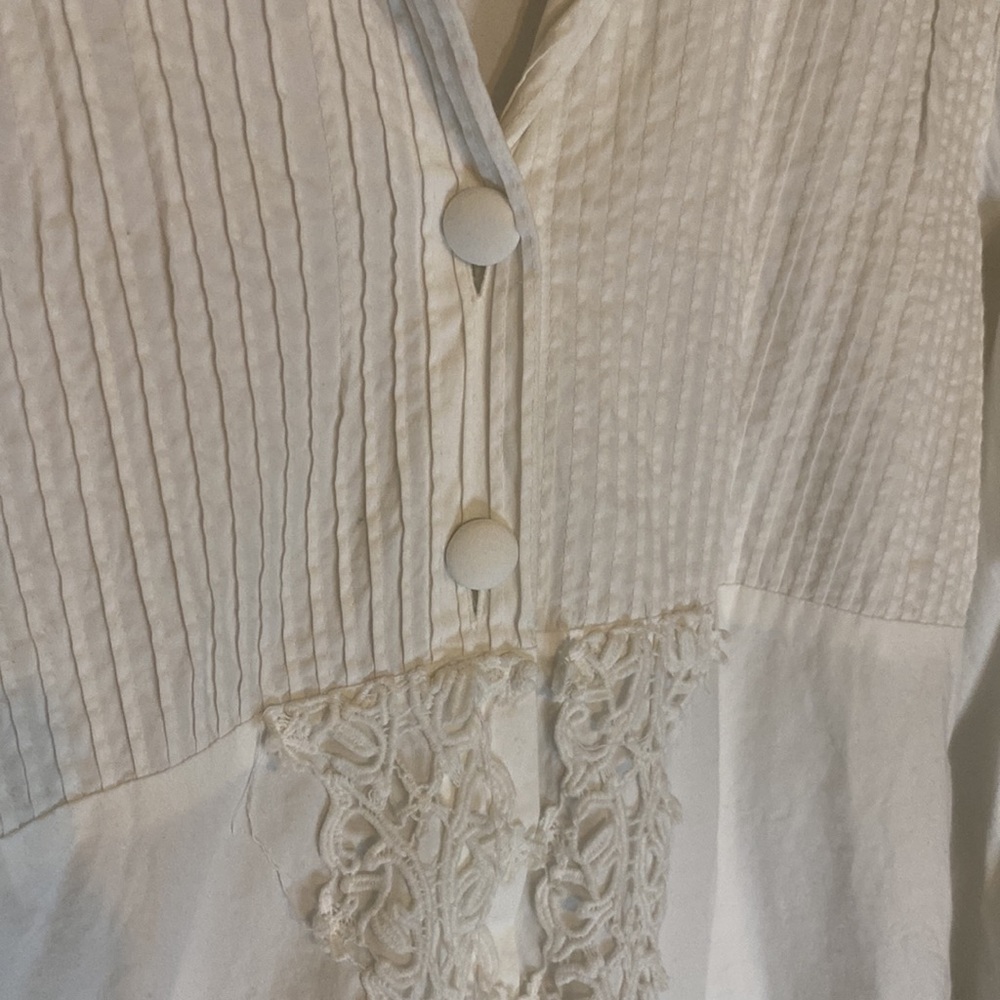Soft Surroundings Size Small Button Down Ruffled … - image 3